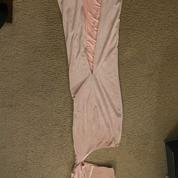 Michael Costello x REVOLVE Velvet Chevron Blush Pink CutOut Maxi Dress XXS - Picture 8 of 13